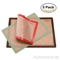 Mealivos Eco-Friendly Silicone Baking Mat  Set of 3 for Half  Quarter and Small Oven Sheet (3) - B073QLS2VX